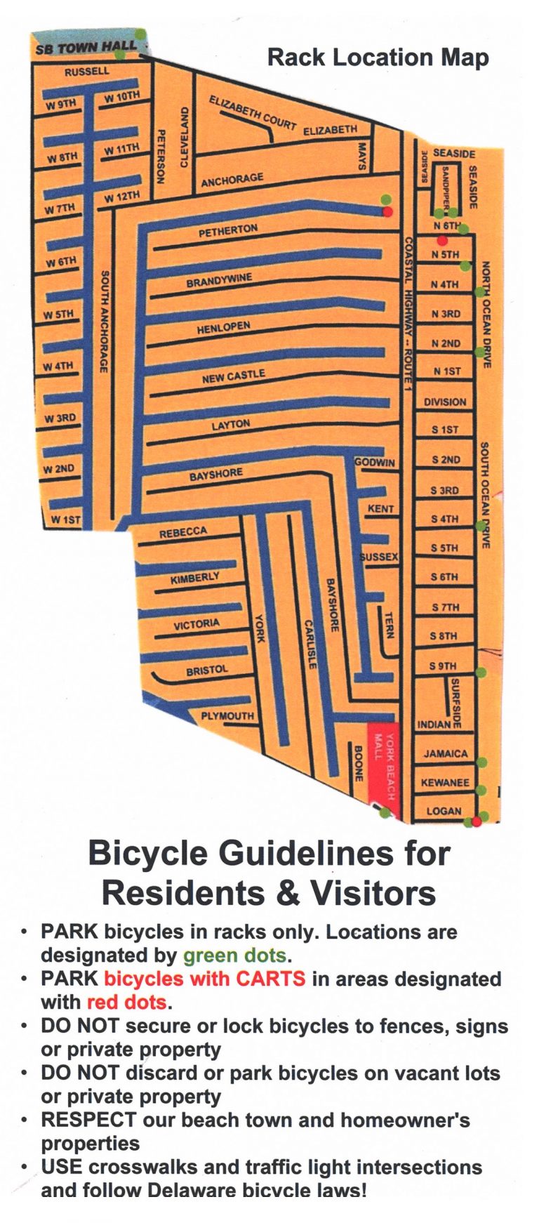 Rack Location Map and Guidelines - South Bethany