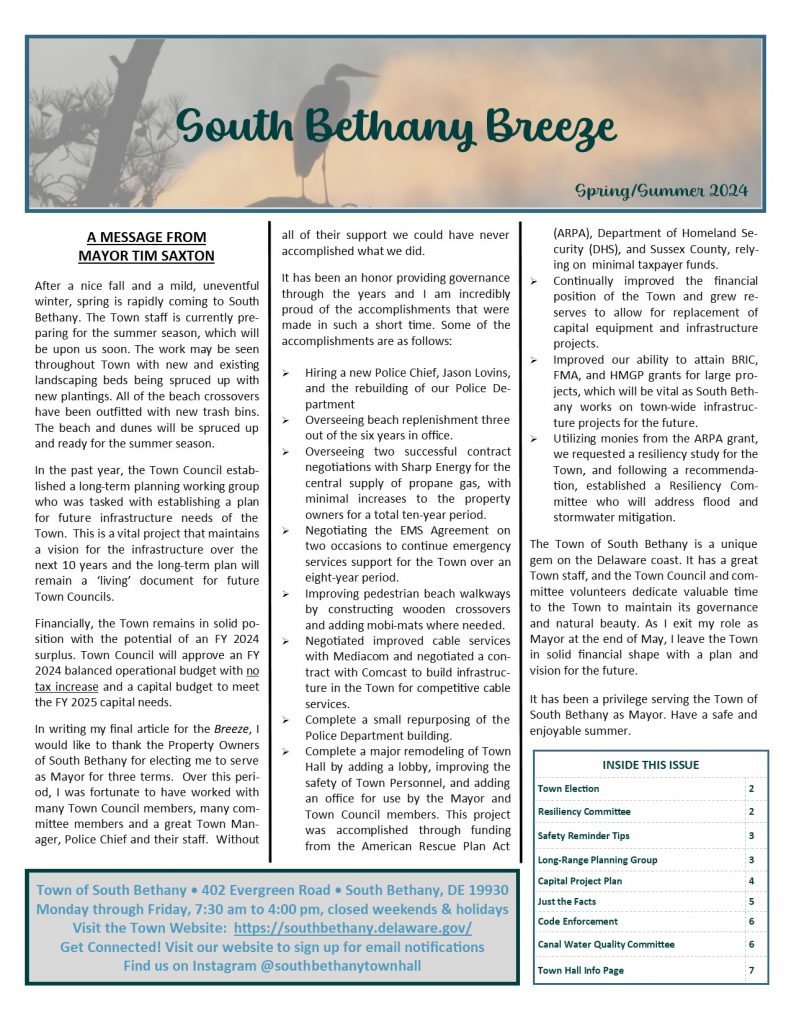 South Bethany Breeze Spring 2024